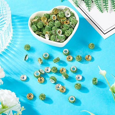 Handmade Polymer Clay Rhinestone Pave Disco Beads RB-TA0001-20A-1
