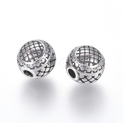 304 Stainless Steel Beads STAS-G204-48AS-1