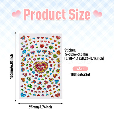 Heart Plastic Stickers DIY-TADJ0002-006C-1