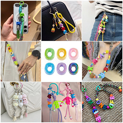 20Pcs UV Plating Opaque Acrylic European Beads OACR-TADJ0001-16O-1