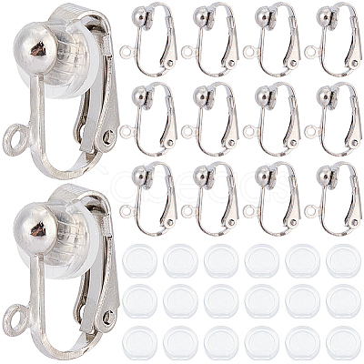 36Pcs Brass Clip-on Earring Findings KK-SP0001-08P-1