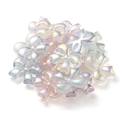 UV Plating Luminous Transparent Acrylic Beads OACR-P010-07-1