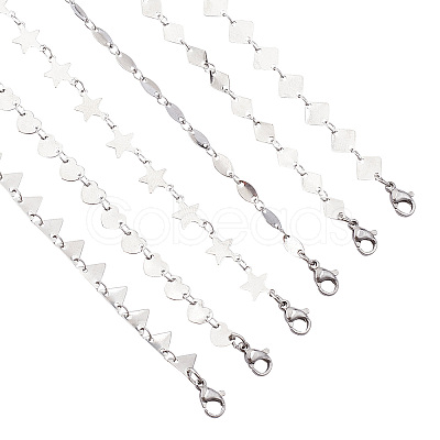 304 Stainless Steel Link Chain Necklaces NJEW-UN0001-09P-1