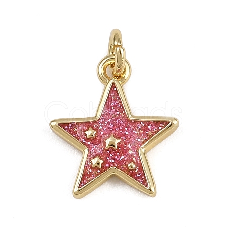 Brass Enamel Charms KK-B150-18G-01-1