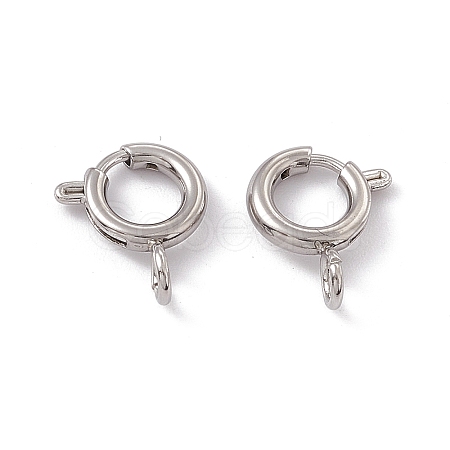 Non-Tarnish 201 Stainless Steel Spring Ring Clasps STAS-J401-LD022-8-1