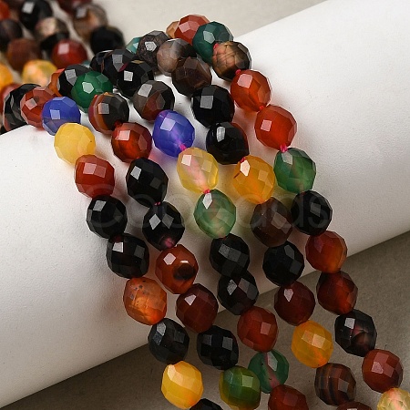 Dyed & Heated Natural Agate Beads Strands G-K376-F21-01-1