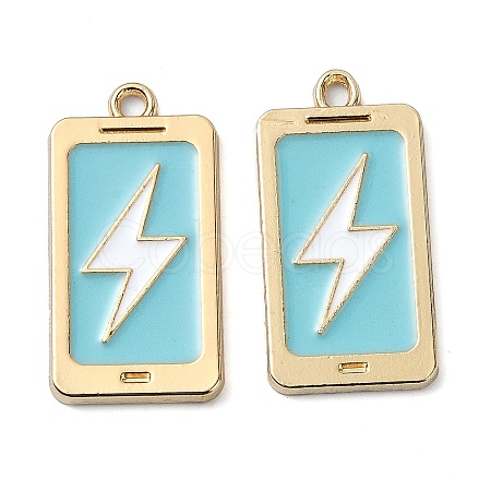 Rack Plating Alloy Enamel Pendants PALLOY-F308-09G-01-1