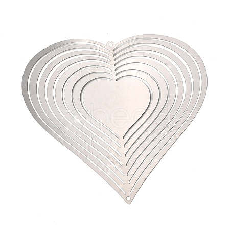 Heart 201 Stainless Steel 3D Rotating Hanging Wind Spinner STAS-C166-03B-P-1