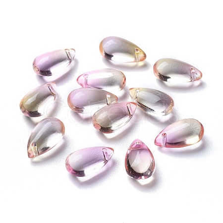 Transparent Glass Charms GLAA-O017-01F-1