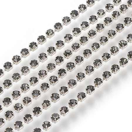 Brass Rhinestone Strass Chains CHC-S6-17S-1-1