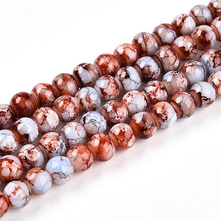 Baking Paint Glass Beads Strands DGLA-N003-4mm-A03-1