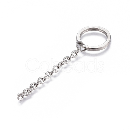 Tarnish Resistant 304 Stainless Steel Split Key Ring Clasps STAS-L226-009A-1
