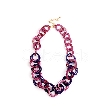 Acrylic Ring Oval Link Chain Necklaces FS-WG97EE9-02-1