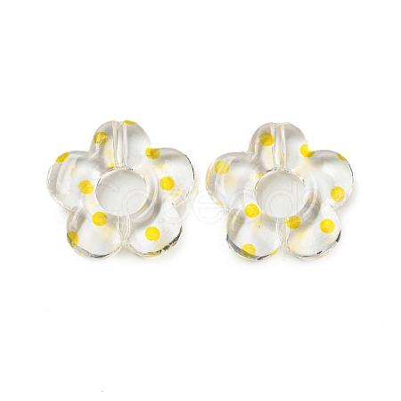 Transparent Printed Acrylic Beads OACR-H124-05A-01-1