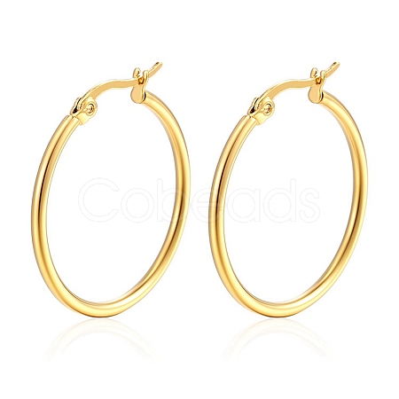 304 Stainless Steel Hoop Earrings PW-WG89744-12-1