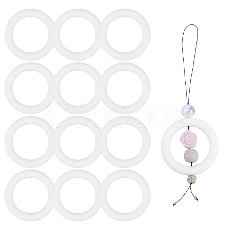 12Pcs Ring Silicone Beads SIL-DC0001-78-1