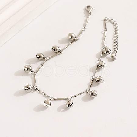 Casual Brass Bell Charm Bracelets for Women KZ9696-1