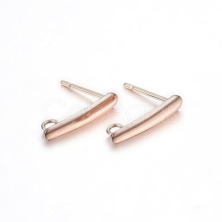 Ion Plating(IP) 304 Stainless Steel Stud Earring Findings STAS-H467-05RG-1