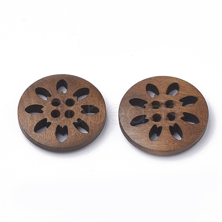 4-Hole Wooden Buttons X-WOOD-S040-35-1