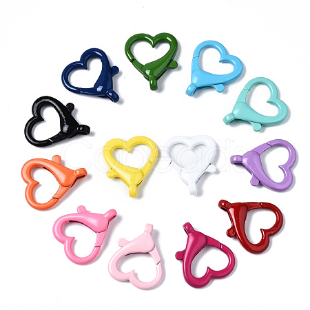 Spray Painted Eco-Friendly Alloy Lobster Claw Clasps PALLOY-T080-05-NR-1
