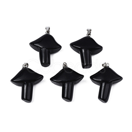 Natural Obsidian Pendants G-R480-02H-1