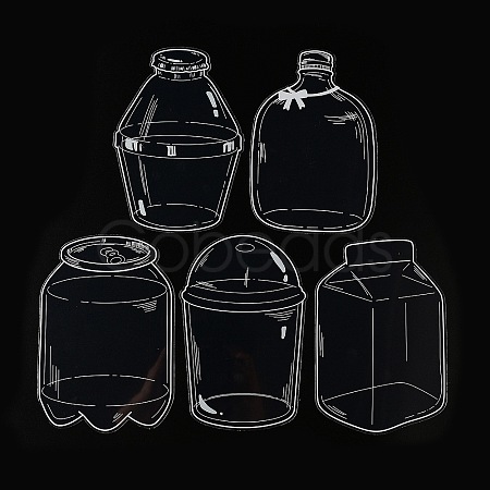 20Pcs 5 Styles PET Plastic Waterproof Self-Adhesive Lace Bottle Stickers AJEW-Z024-02C-1