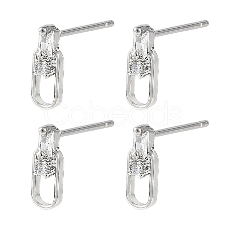 SHEGRACE Brass Micro Pave Cubic Zirconia Stud Earrings XGRQ4N847-727P-1