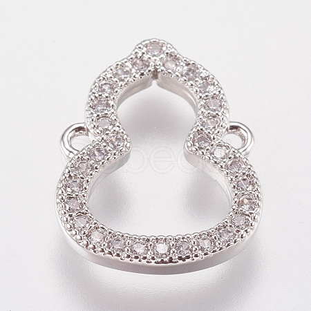 Brass Micro Pave Cubic Zirconia Links ZIRC-J040-04P-NR-1