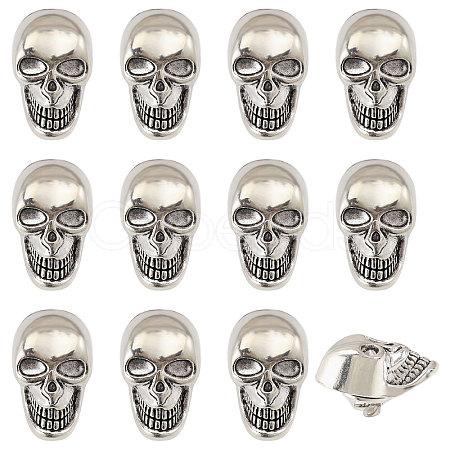 12Pcs Skull Alloy Lapel Pin Backs for Men's Suit JEWB-PH0001-91-1