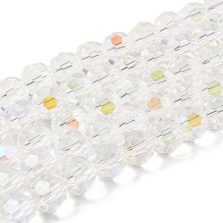 Electroplate Transparent Glass Beads Strands X-EGLA-A035-T10mm-L19-1