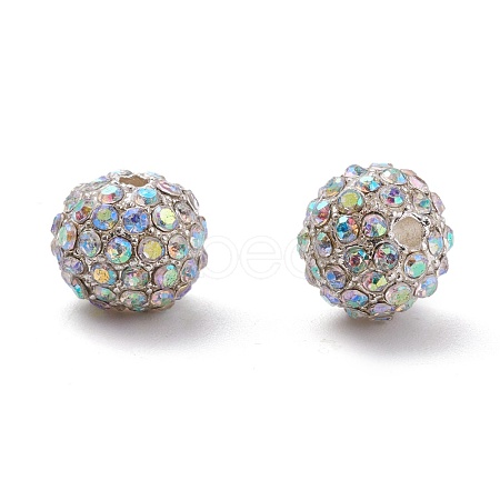 Alloy Rhinestone Beads X-RB-A034-10mm-A28S-1