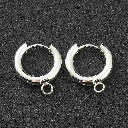 201 Stainless Steel Huggie Hoop Earring Findings STAS-P283-01C-S-1
