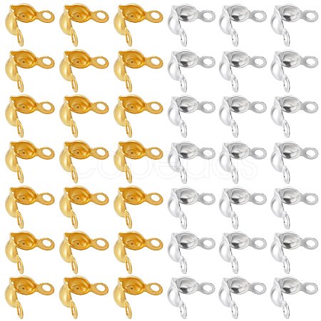 1200Pcs 2 Colors Brass Bead Tips KK-SP0001-94-1