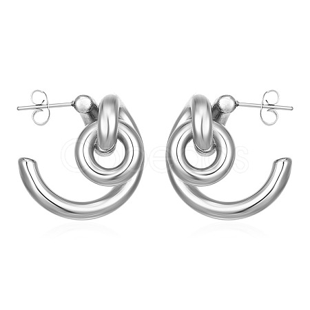304 Stainless Steel Stud Earrings for Women WGF252D-02-1