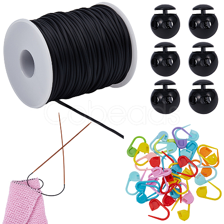 30Pcs Eco-Friendly ABS Plastic Knitting Crochet Locking Stitch Markers Holder IFIN-SC0001-96C-1