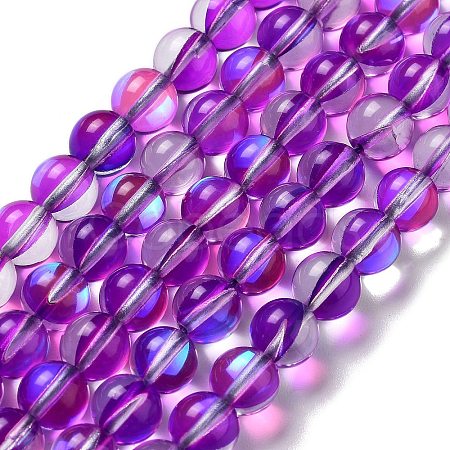 Synthetic Moonstone Beads Strands G-P528-J02-24-1