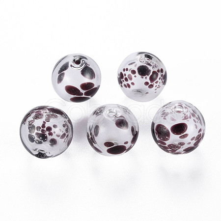 Transparent Handmade Blown Glass Globe Beads GLAA-T012-37B-1
