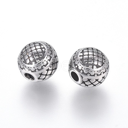 304 Stainless Steel Beads STAS-G204-48AS-1