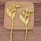 Ancient Style Alloy Hair Stick Finding, for DIY Jewelry Accessories, Flower, Golden, 175x49mm, 10pcs/set