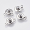 Tarnish Resistant 201 Stainless Steel Snap Clasps, Round, Stainless Steel Color, 15x9.5x5mm, Hole: 1mm and 2mm