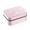 Italian Velvet Double Layers Jewelry Set Storage Zipper Boxes with Mirror Inside, Rectangle Jewelry Organizer Case for Earrings, Rings, Bracelets, Pearl Pink, 16.5x11.5x7cm