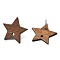 Walnut Wood Stud Earring Findings, with Hole and 304 Stainless Steel Pin, Star, Saddle Brown, 20x21.5mm, Hole: 2mm, Pin: 0.7mm