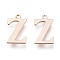 PVD Vacuum Plating  304 Stainless Steel Charms, Laser Cut, Alphabet, Rose Gold, Letter.Z, 12.5x7.5x0.8mm, Hole: 1mm