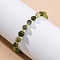 Natural Rutilated Quartz Beaded Bracelets for Women, Nuggets, with 201 Stainless Steel Findings, 7-1/2 inch(19.2cm)