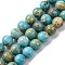 Dyed Natural Regalite/Imperial Jasper/Sea Sediment Jasper Beads Strands, Round, Light Sky Blue, 10mm, Hole: 1.2mm, about 19pcs/strand, 7.48''(19cm)