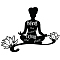 PVC Wall Stickers, for Home Living Room Bedroom Wall Decoration, Black, Yoga Pattern, 350x800mm