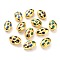 Natural Quartz Beads, with Golden Brass Findings, Dyed, Oval, Mixed Color, 26~27x16.5~17.5x11.5~13mm, Hole: 0.8mm