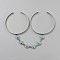 Alloy Upper Arm Open Cuff Bangles for Women, Flat Round Synthetic Turquoise, Platinum, 11-1/4 inch(28.5cm), Inner Diameter: 3-1/8 inch(7.9cm)