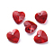 Glass Rhinestone Charms, Faceted, Heart, Light Siam, 10x10x5mm, Hole: 1mm