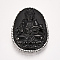 Resin Big Pendants, with Rhinestone, Buddha, Crystal & Hematite, Black, 61.5x42x13mm, Hole: 1mm